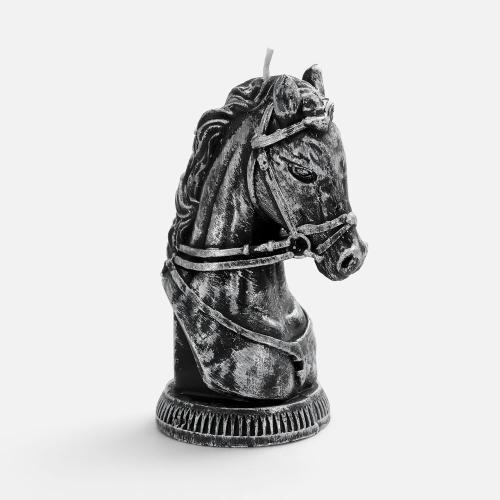 Свеча фигурная «Бюст лошади», серебристая 20332.10