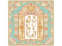 Платок Русская Азбука (голубой, бежевый) 94916