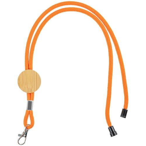 Шнурок для бейджа Tube Wood, оранжевый 20382.20
