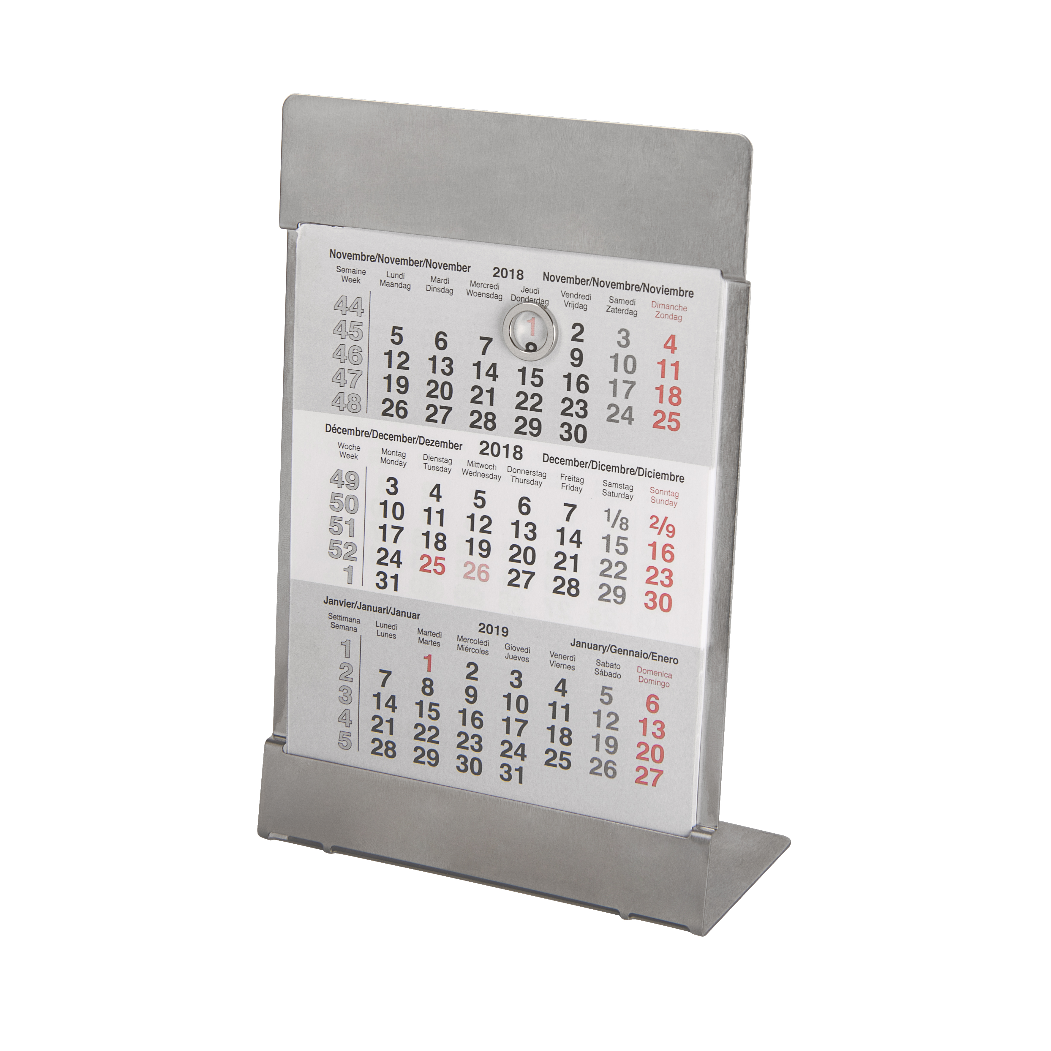Купить металлический календарь. Календарь настольный; размер 18*11,5 см, цвет- серебро, сталь. Календарь настольный. Металлический календарь. Календарь из металла.