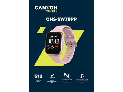Смарт-часы со встроенным плеером Canyon SaltSW-78, розовый 521127