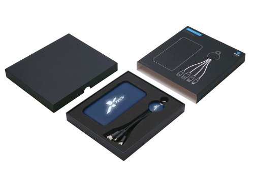 Набор из внешнего аккумулятора и универсального кабеля с подсветкой лого Reserve LED, 10000mAh 427320