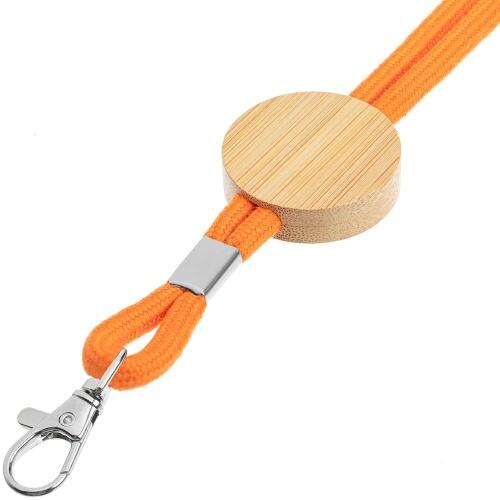 Шнурок для бейджа Tube Wood, оранжевый 20382.20
