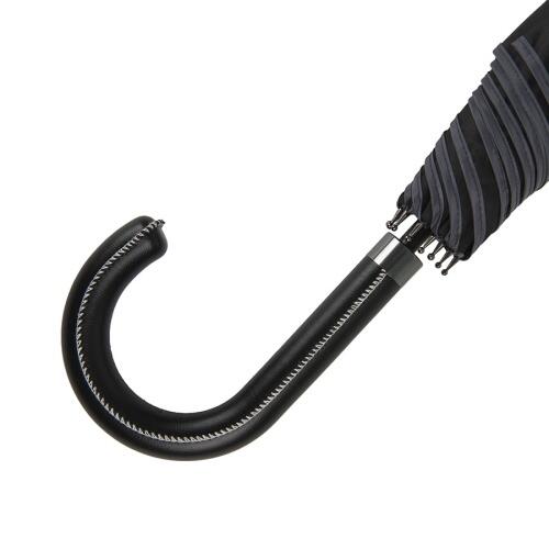 Зонт-трость OXFORD с ручкой из искусственной кожи,полуавтомат, 100% полиэстер 7436/35