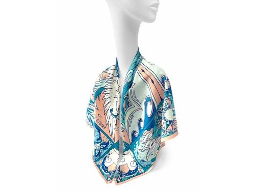 Платок Царевна Лебедь (синий, белый, разноцветный) 94914