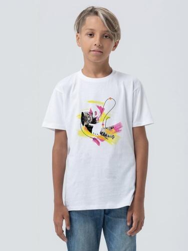 Футболка детская «Обними кота», белая 70375.60