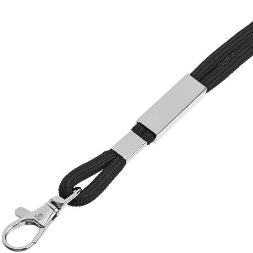 Шнурок для бейджа Tube Metal, черный 20383.30