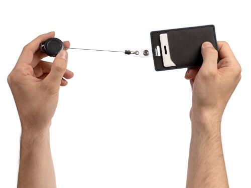 Ретрактор Attach New с ушком под ленту, черный 16241.30