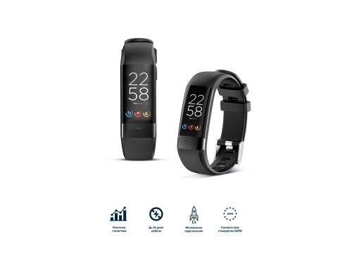 Фитнес-браслет с виртуальным тренером и измерением ЭКГ Canyon Smart Coach SB-75, IP67, черный 521120