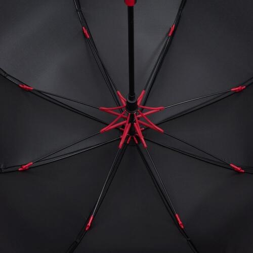 Зонт-трость Hidecolor с цветными спицами, черный с красным 18579.50